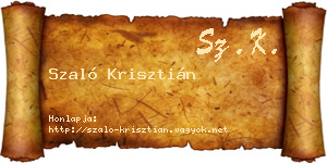 Szaló Krisztián névjegykártya